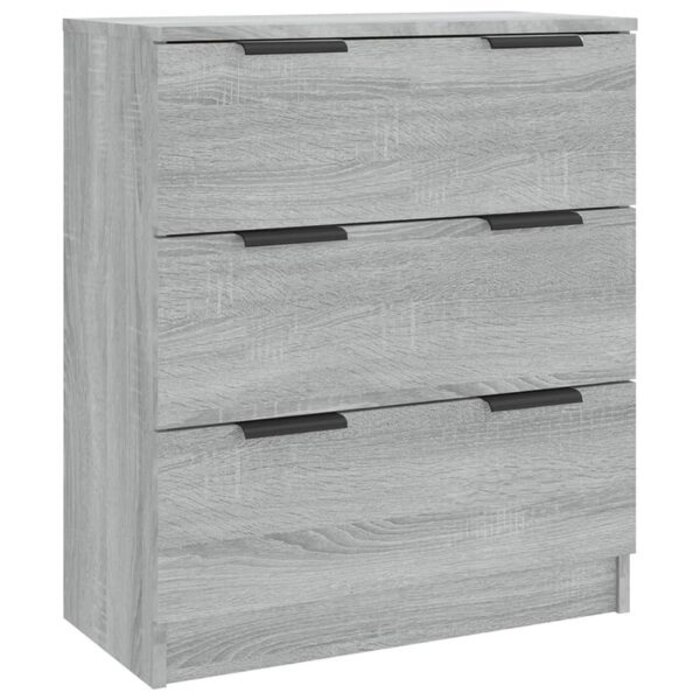 Vidaxl Buffet bas 3 tiroirs chêne sonoma gris - Jusqu'à -35% en outlet