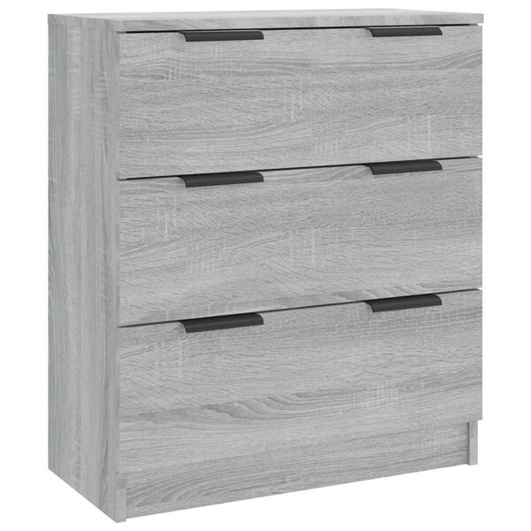 Vidaxl Buffet bas 3 tiroirs chêne sonoma gris - Jusqu'à -35% en outlet