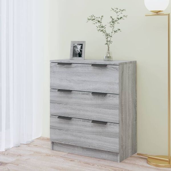 Vidaxl Buffet bas 3 tiroirs chêne sonoma gris - Jusqu'à -35% en outlet