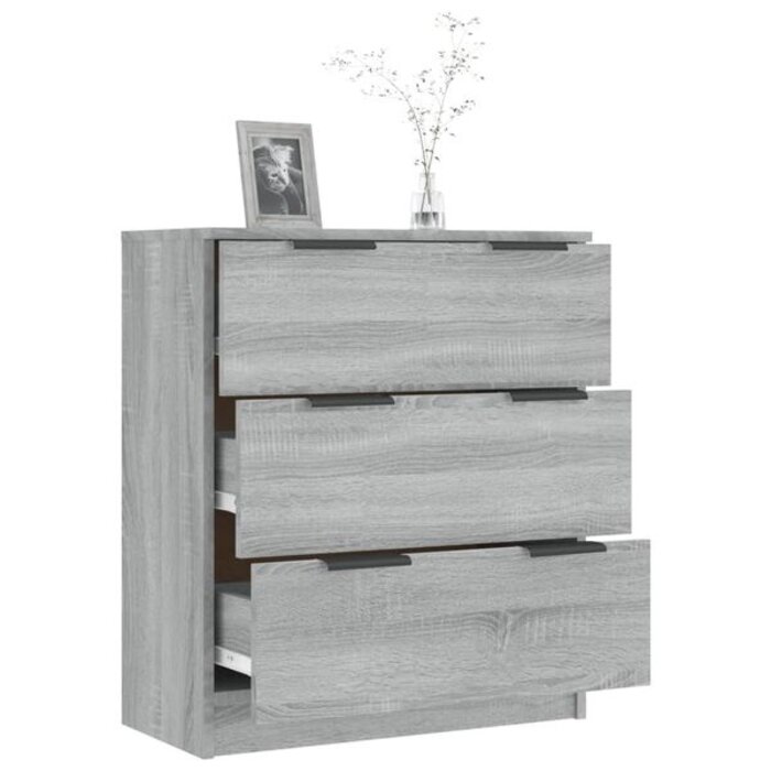 Vidaxl Buffet bas 3 tiroirs chêne sonoma gris - Jusqu'à -35% en outlet