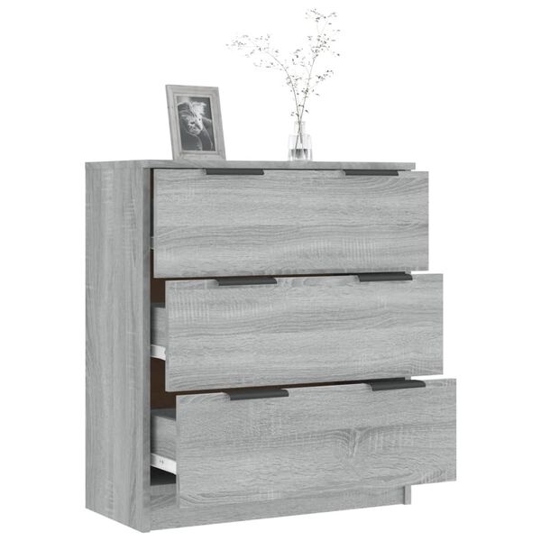 Vidaxl Buffet bas 3 tiroirs chêne sonoma gris - Jusqu'à -35% en outlet