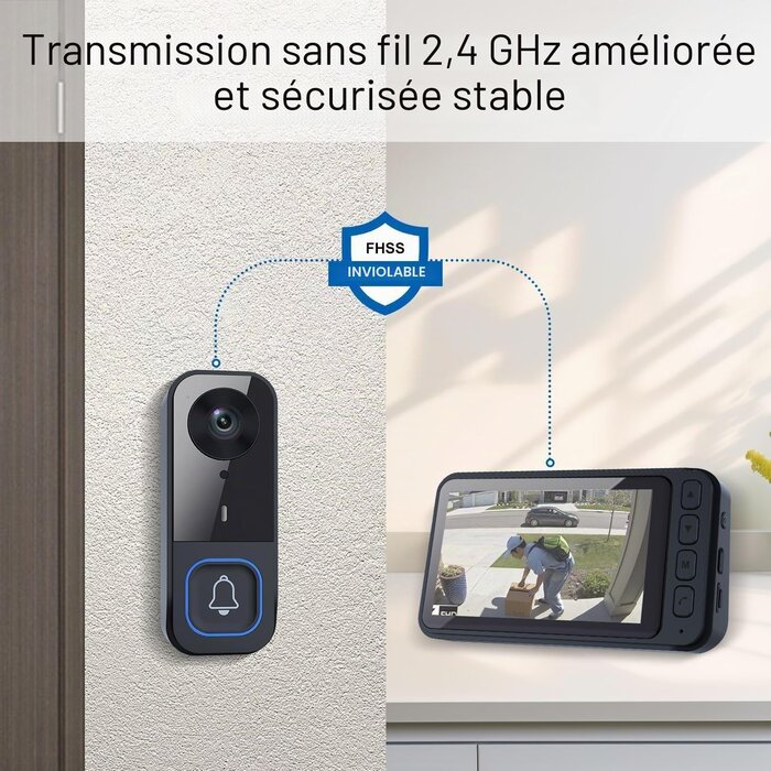 Sonnette Vidéo sans fil avec écran 4,5" - Jusqu'à 34% de remise