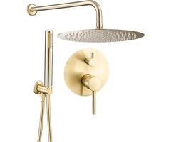 Système de douche encastrable Or Brossé 25cm - Jusqu'à -35% d'économie