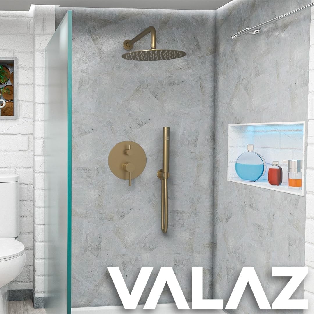 Système de douche encastrable Or Brossé 25cm - Jusqu'à -35% d'économie