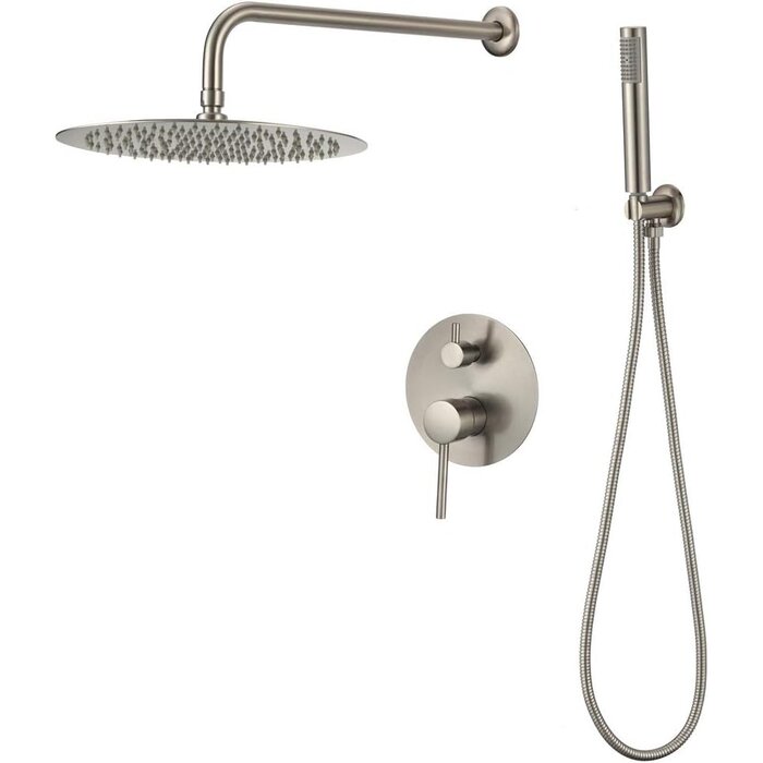 Système de douche encastrable Or Brossé 25cm - Jusqu'à -35% d'économie