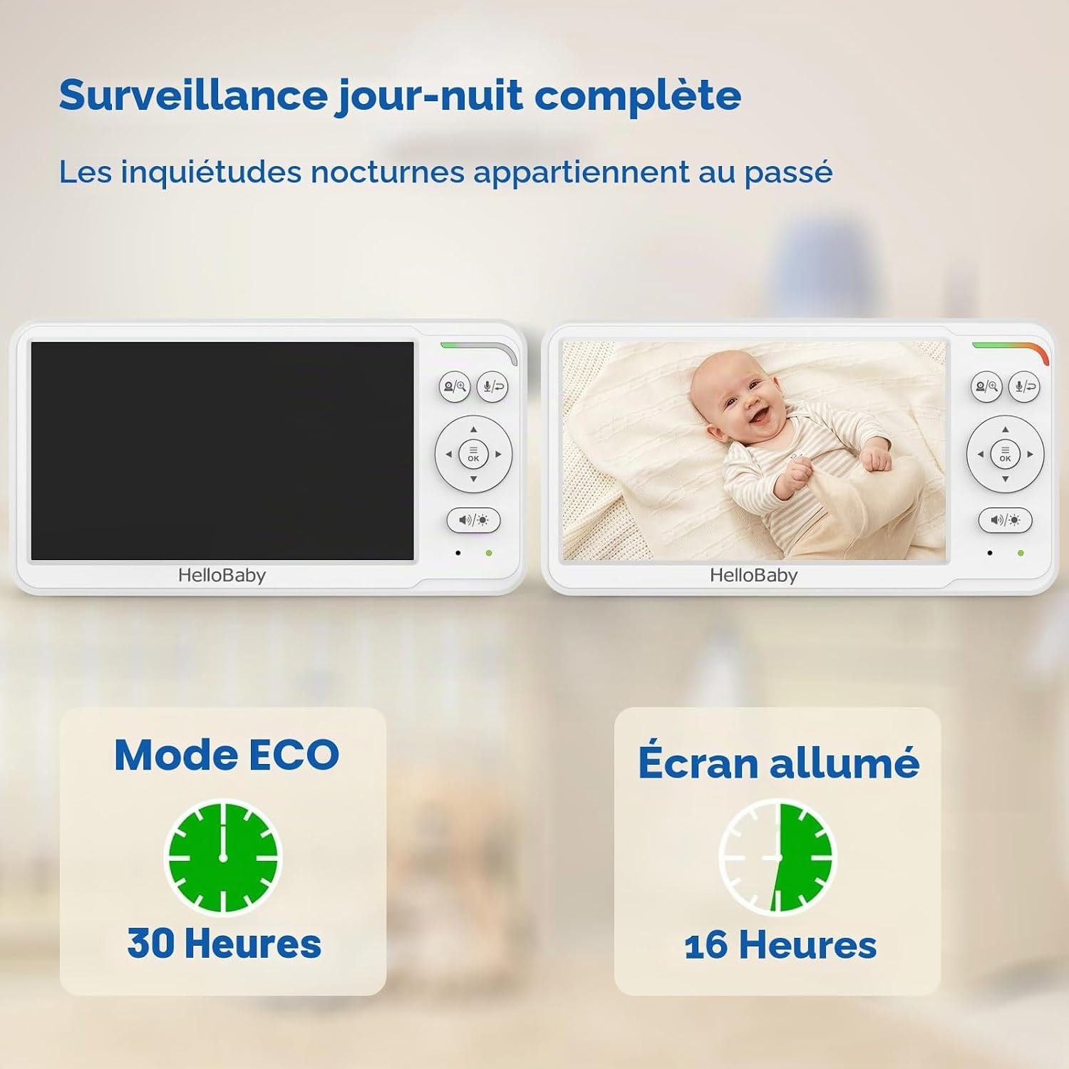 Babyphone Vidéo 6" avec vision nocturne - Jusqu'à 34% de réduction