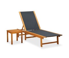 Vidaxl Bain de soleil avec table en acacia massif - Jusqu'à -41% sur notre outlet