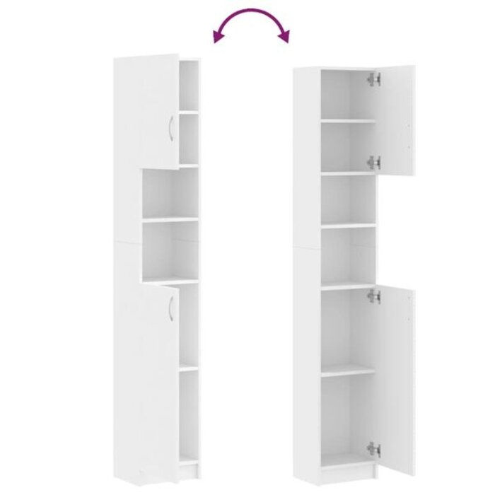 Vidaxl Colonne de salle de bain blanche 190 cm - Jusqu'à -34% sur le prix outlet