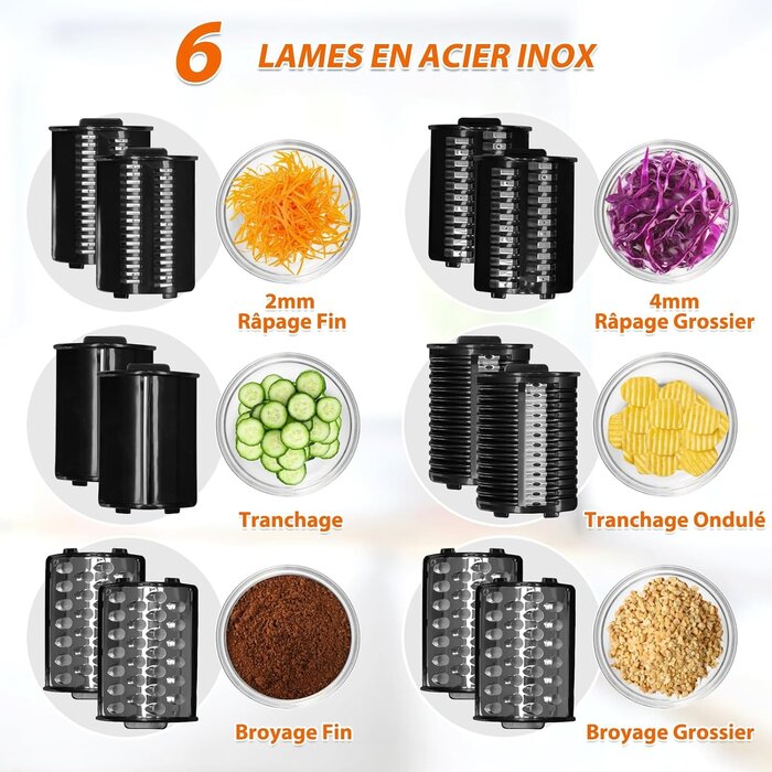 Râpe électrique 6-en-1 en acier inoxydable - Jusqu'à -34% sur le prix