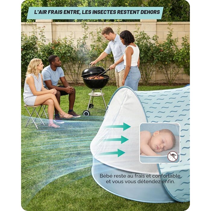 Tente de plage bébé pop-up 3-en-1 avec piscine - Jusqu'à -33%