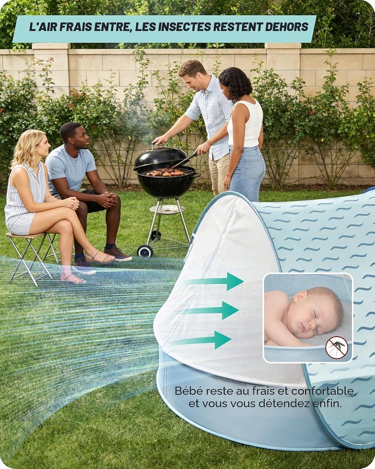 Tente de plage bébé pop-up 3-en-1 avec piscine - Jusqu'à -33%