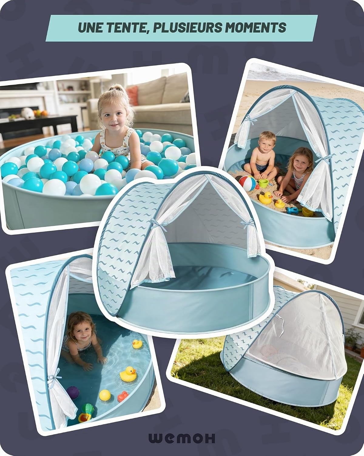 Tente de plage bébé pop-up 3-en-1 avec piscine - Jusqu'à -33%