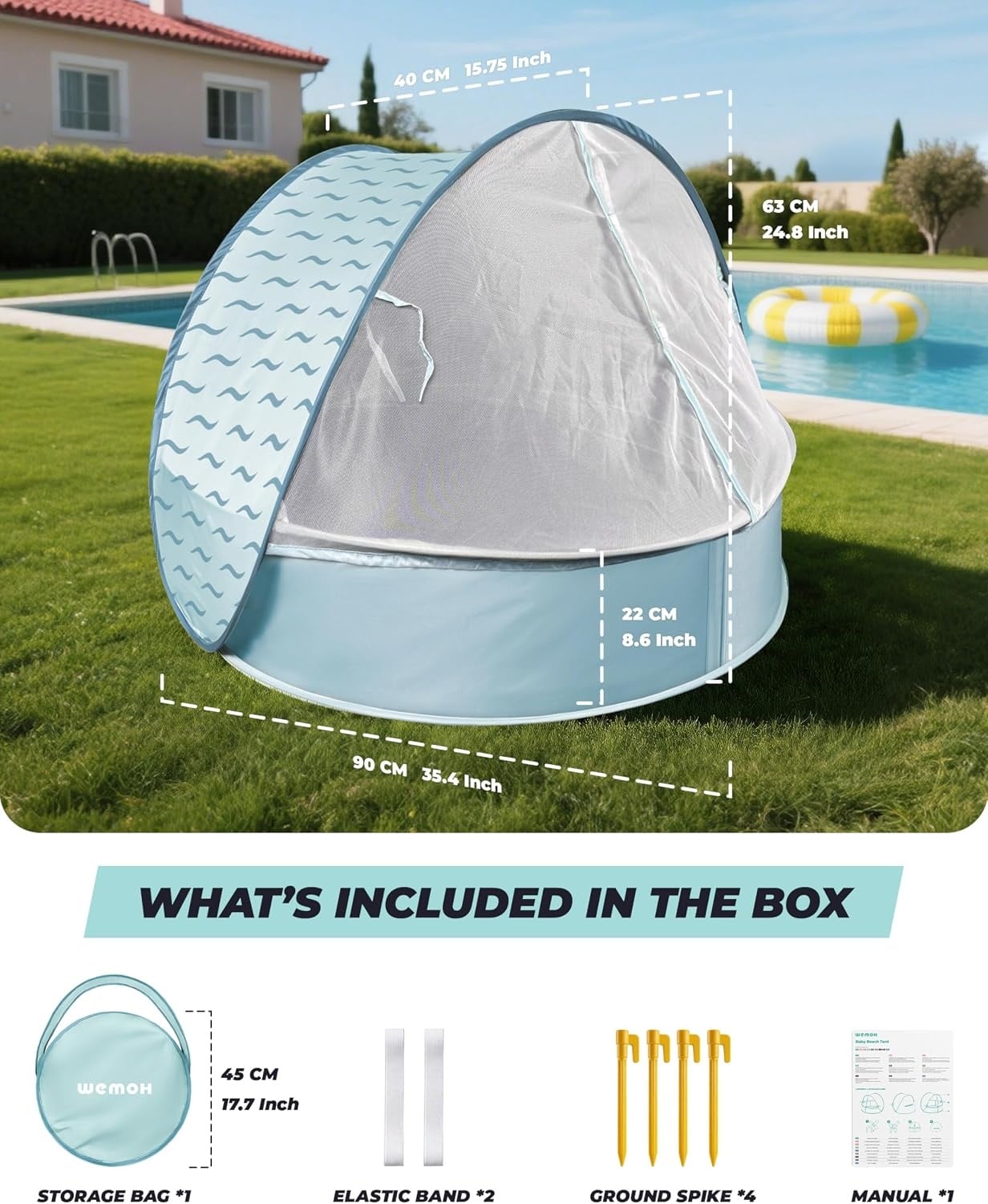 Tente de plage bébé pop-up 3-en-1 avec piscine - Jusqu'à -33%