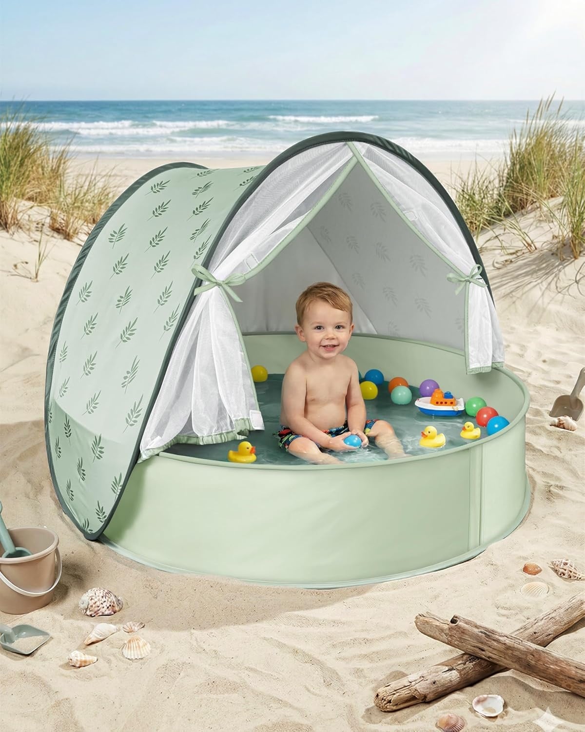 Tente de plage bébé pop-up 3-en-1 avec piscine - Jusqu'à -33%