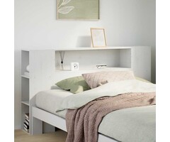 Vidaxl Tête de lit avec rangement 150 cm - Pin massif blanc - Jusqu'à 35% de réduction