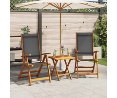 Vidaxl Lot de 2 chaises de jardin pliantes en acacia et textilène - Jusqu'à -35%