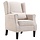 Fauteuil scandinave beige - Pieds chêne massif - Jusqu'à -35%