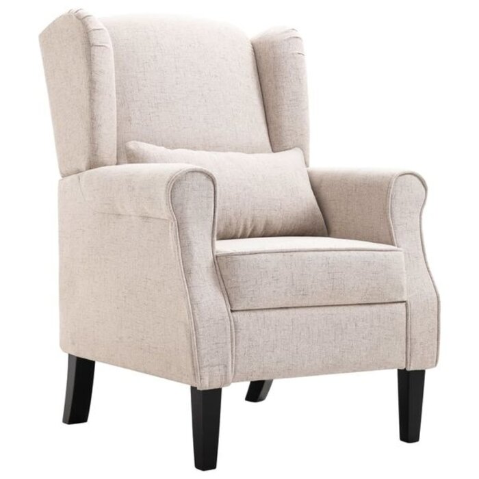 Vidaxl Fauteuil scandinave beige - Pieds chêne massif - Jusqu'à -35%