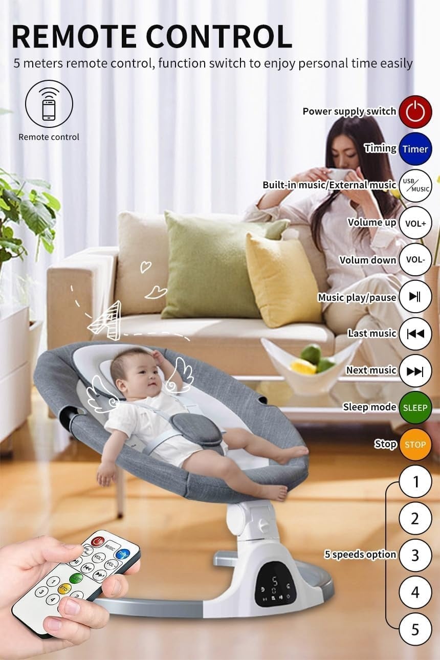 Balançoire électrique pour bébé - Beige - Jusqu'à -34%