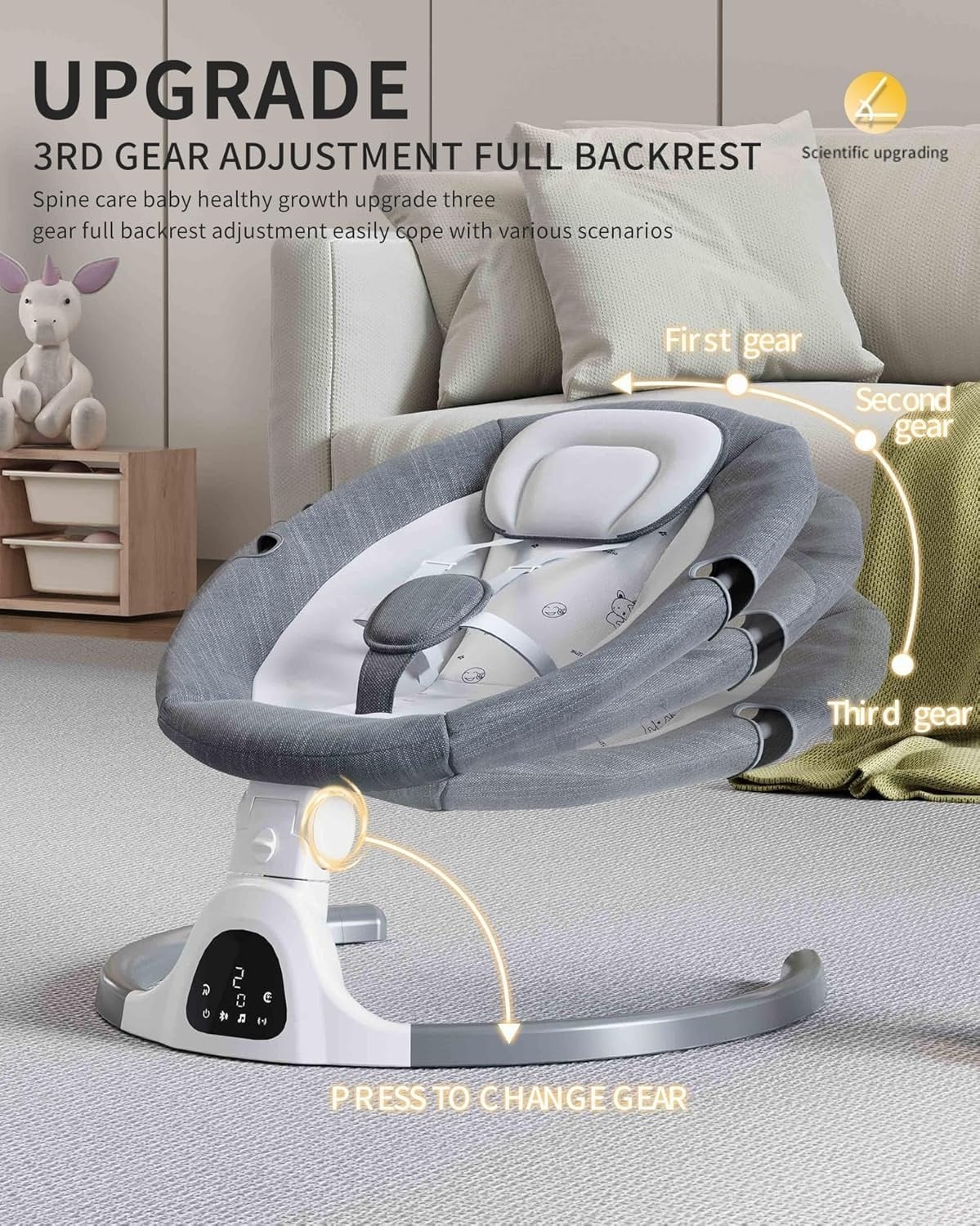 Balançoire électrique pour bébé - Beige - Jusqu'à -34%