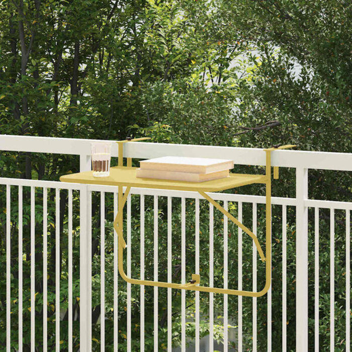 Vidaxl Table de balcon pliable en acier doré - Jusqu'à 33% de réduction