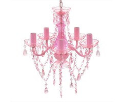 Vidaxl Lustre 5 ampoules rose 38 cm - Design classique - Jusqu'à -40%