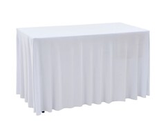 Vidaxl Lot de 2 housses de table extensibles blanches - Jusqu'à -33% sur l'outlet