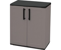 Armoire basse de rangement grise 68x84cm - Jusqu'à -34% sur le prix neuf