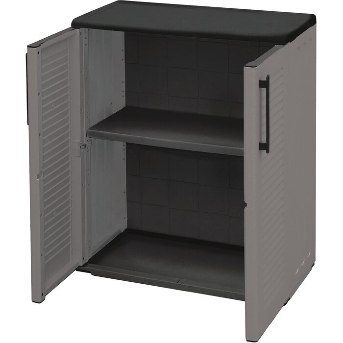 Armoire basse de rangement grise 68x84cm - Jusqu'à -34% sur le prix neuf