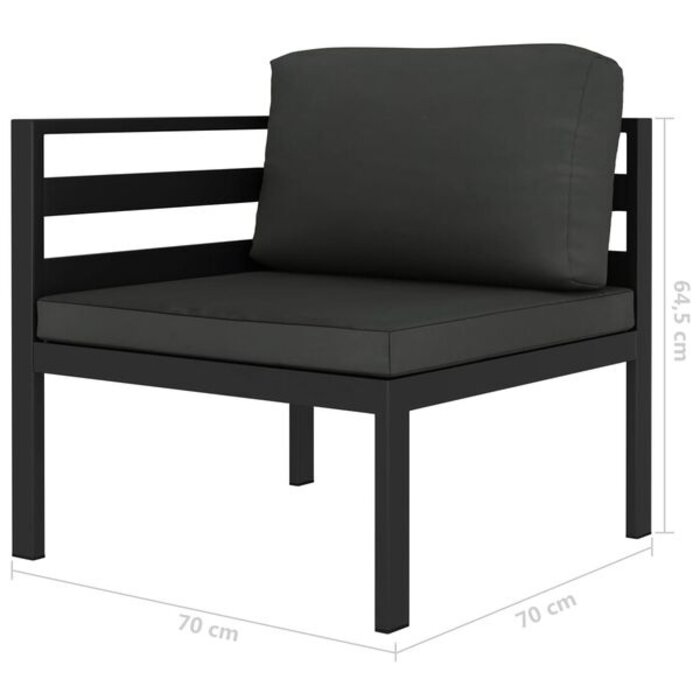 Vidaxl Ensemble salon de jardin 3 pièces aluminium anthracite - Jusqu'à 35% de remise