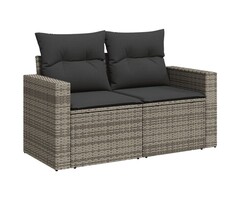 Vidaxl Banc de jardin 2 places en polyrotin gris - Jusqu'à 35% de remise