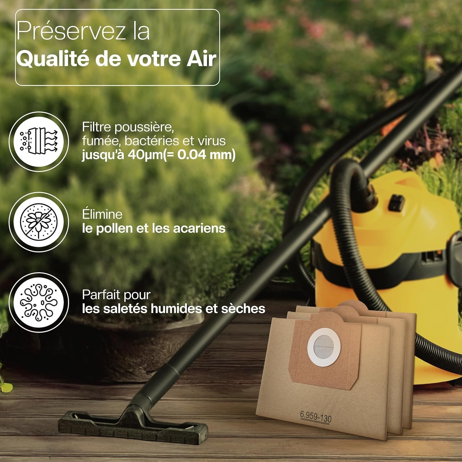 Lot de 10 sacs aspirateur haute performance - Jusqu'à 30% de réduction