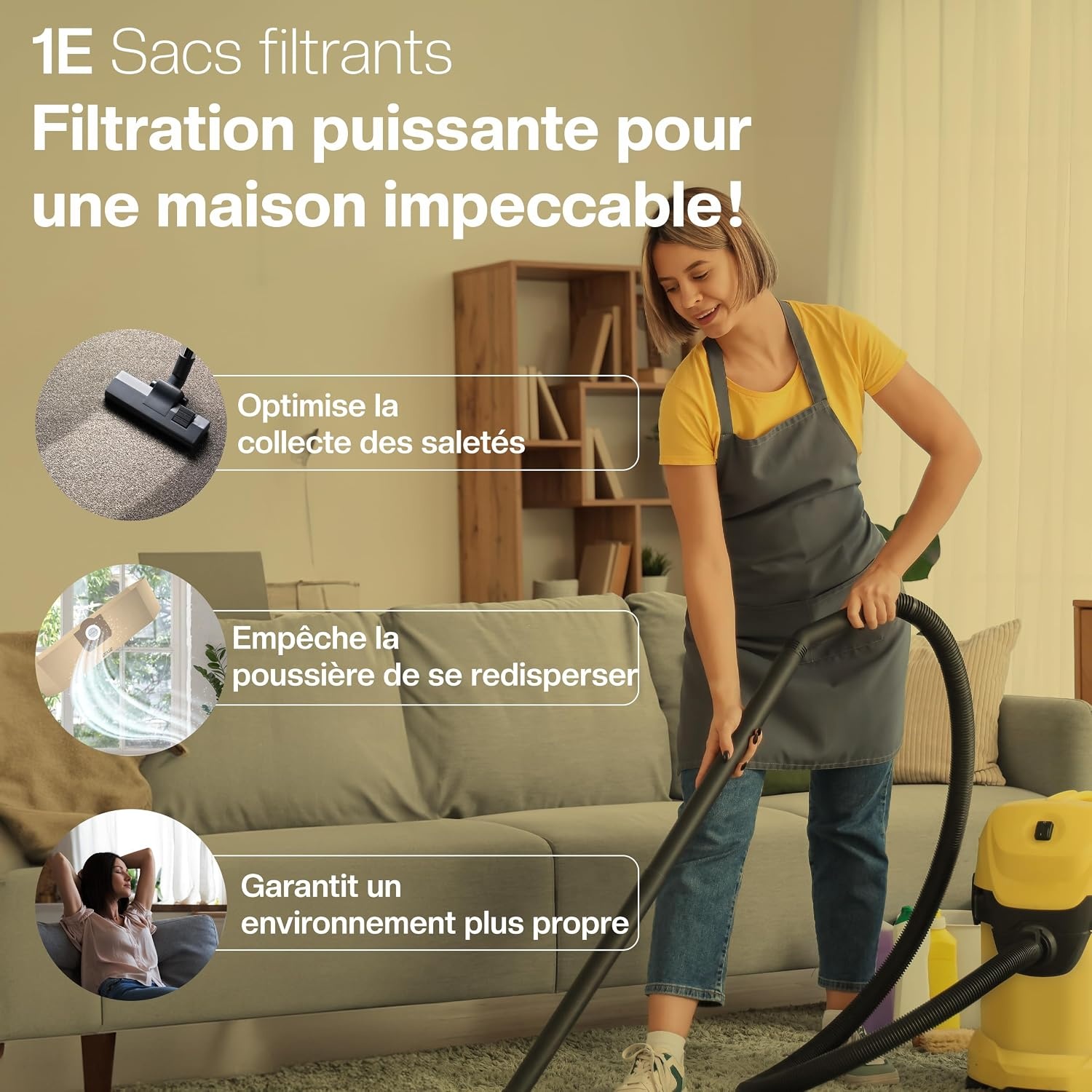 Lot de 10 sacs aspirateur haute filtration - 54% de remise