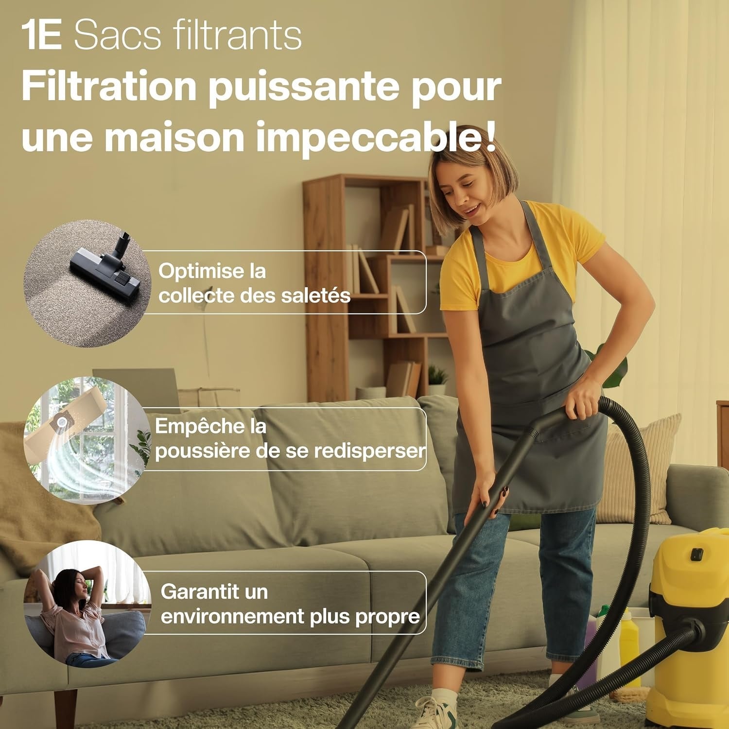 Lot de 10 sacs aspirateur haute performance - Jusqu'à 30% de réduction