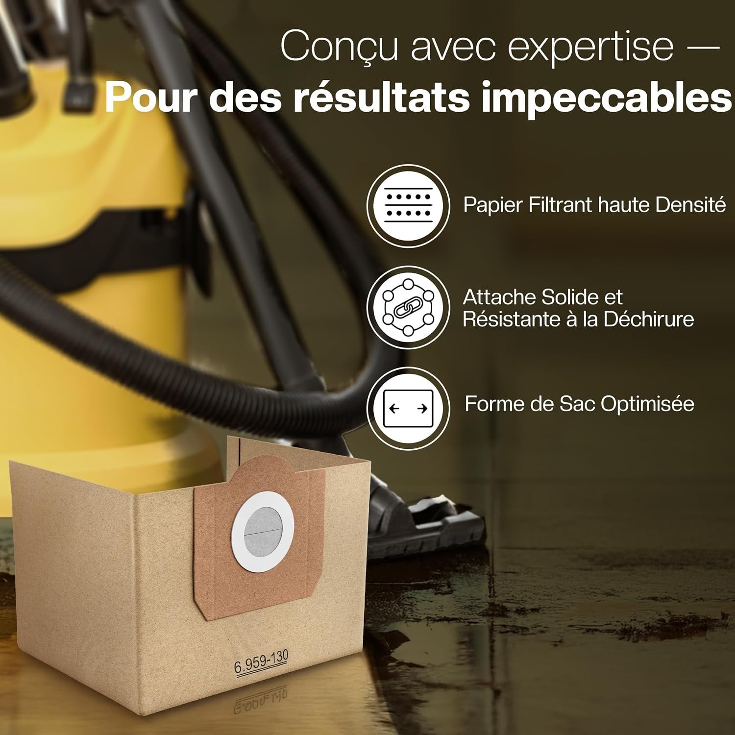 Lot de 10 sacs aspirateur haute performance - Jusqu'à 30% de réduction