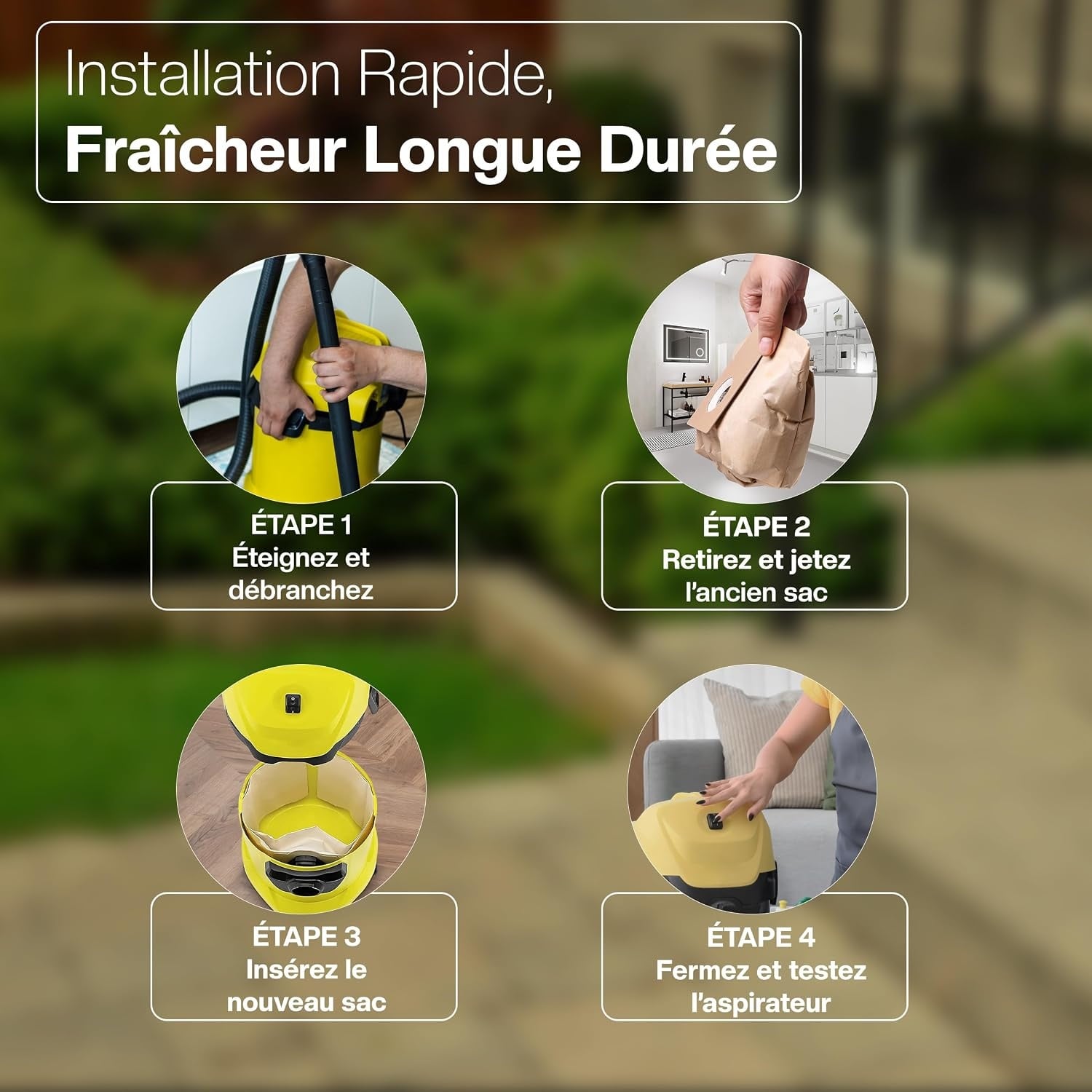 Lot de 10 sacs aspirateur haute performance - Jusqu'à 30% de réduction