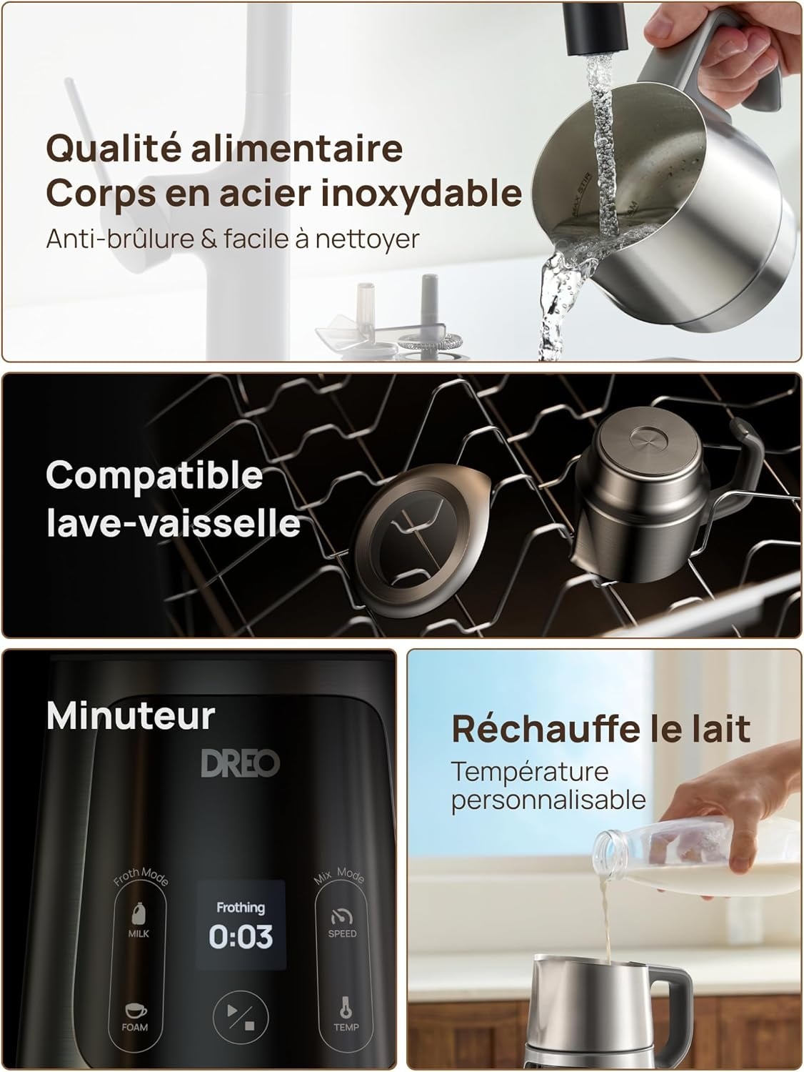 Mousseur à lait automatique 800ml - Jusqu'à -35% sur votre boisson barista