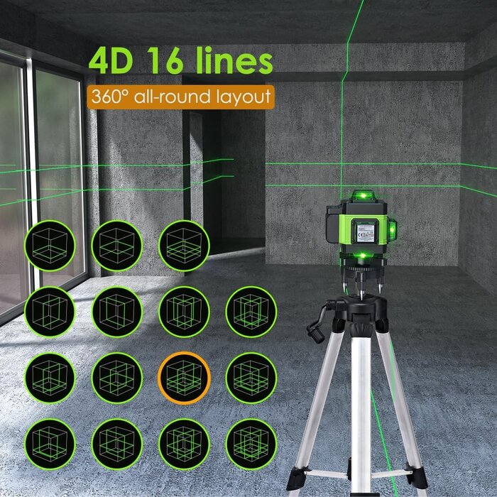 Laser 4D 16 lignes autonivelant + trépied - Jusqu'à 29% de réduction