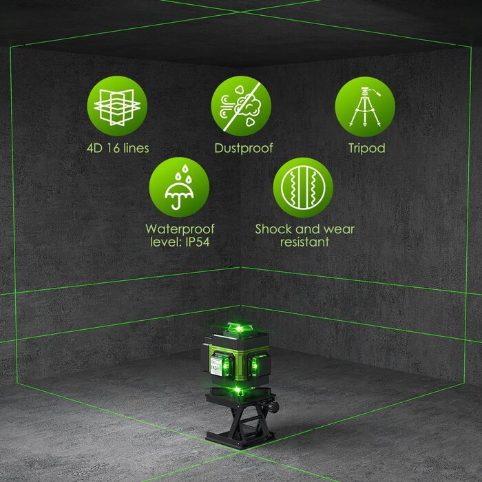 Laser 4D 16 lignes autonivelant + trépied - Jusqu'à 29% de réduction