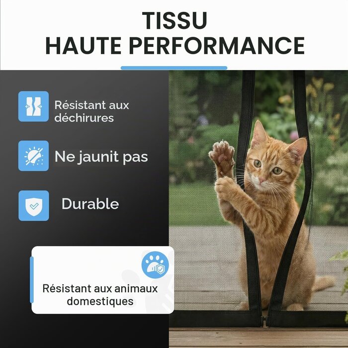 Moustiquaire de porte 130x220cm en fibre de verre - Jusqu'à 32% de remise