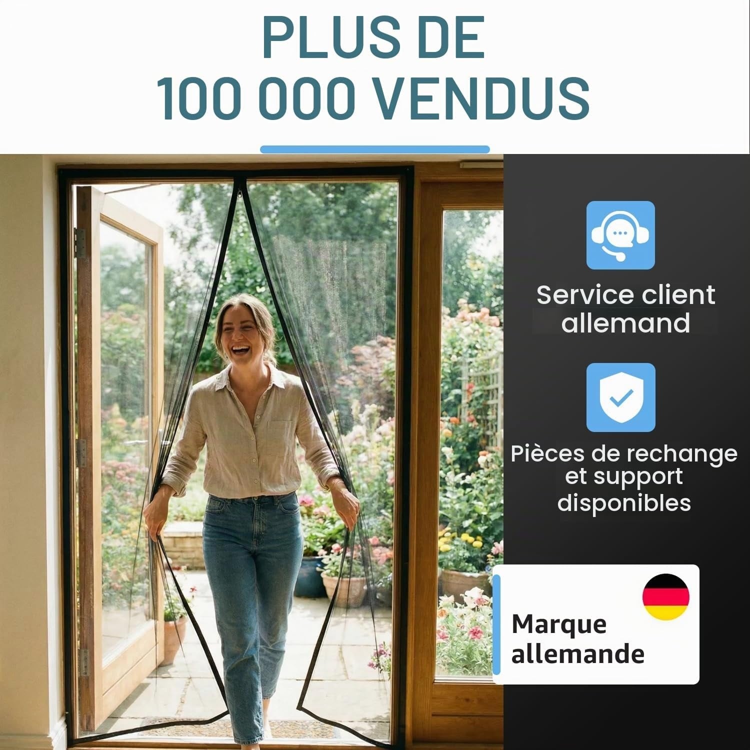 Moustiquaire de porte 130x220cm en fibre de verre - Jusqu'à 32% de remise