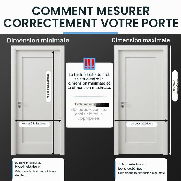 Moustiquaire de porte 130x220cm en fibre de verre - Jusqu'à 32% de remise
