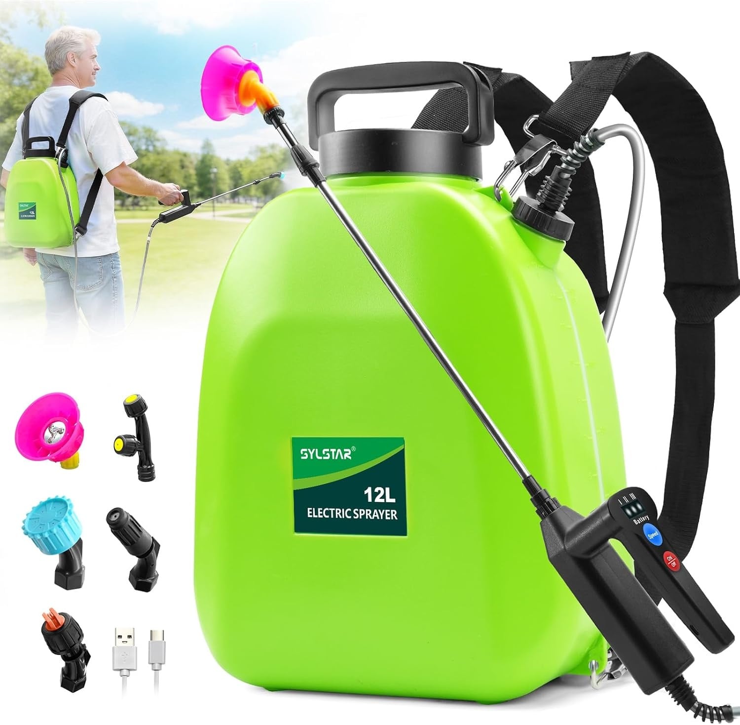 Pulvérisateur électrique 12L, 3 vitesses - Jusqu'à -29% sur l'outlet