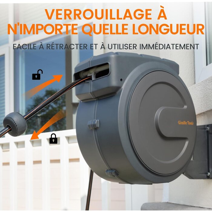 Dévidoir mural automatique 35 m : jusqu'à 30% de remise sur votre jardin