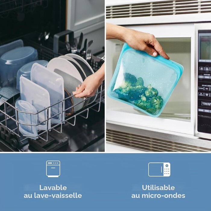Lot de 2 bols de conservation en silicone hermétiques - Jusqu'à 34% de remise