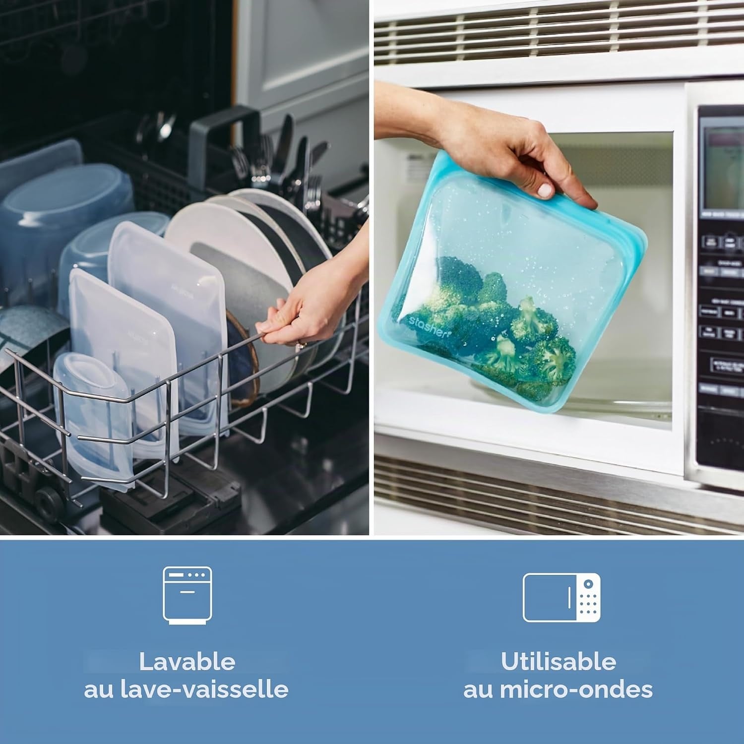 Lot de 2 bols de conservation en silicone hermétiques - Jusqu'à 34% de remise