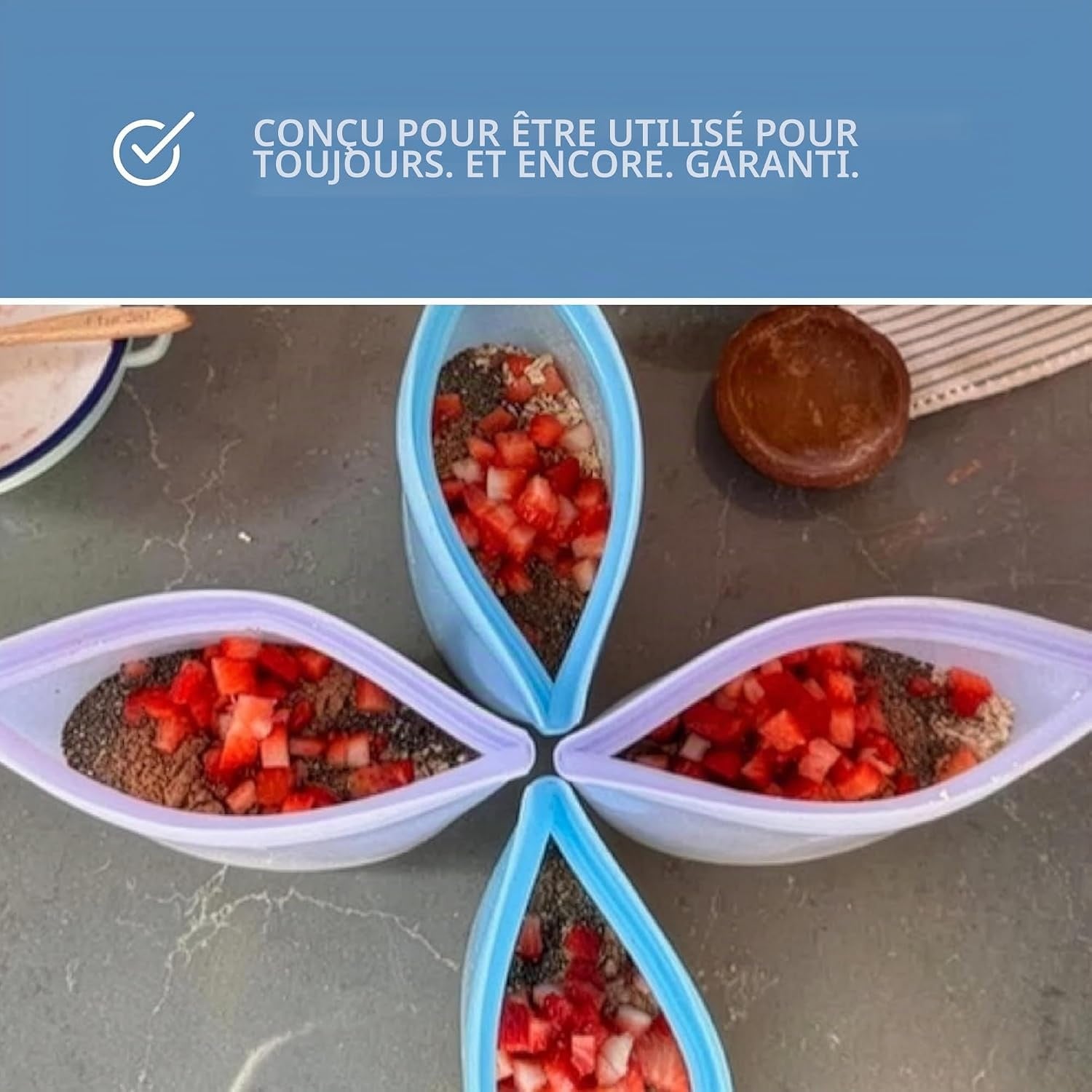 Lot de 2 bols de conservation en silicone hermétiques - Jusqu'à 34% de remise
