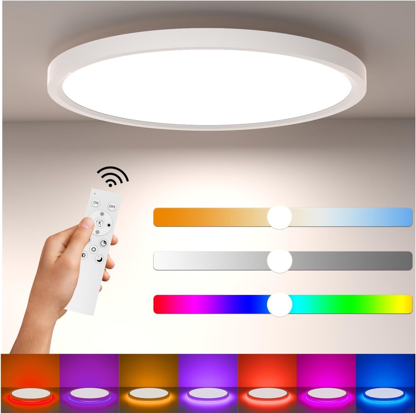 Plafonnier LED connecté Ø40cm 33W RGB - Jusqu'à 33% de réduction