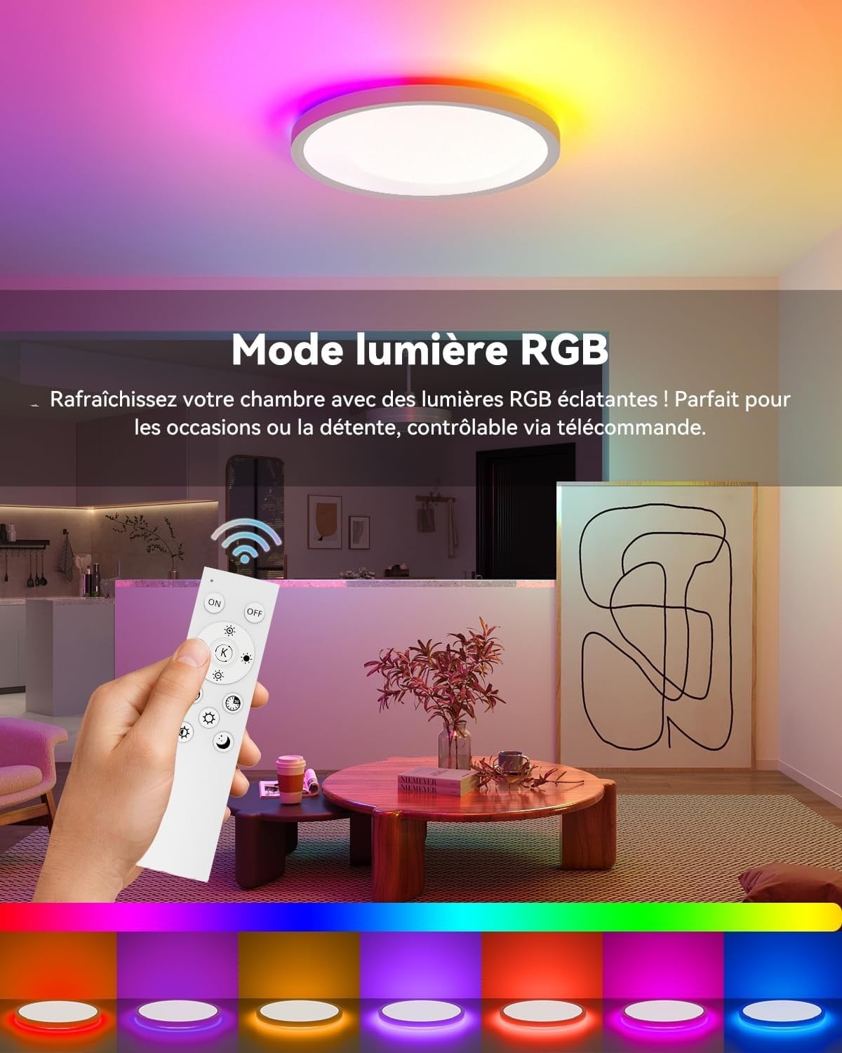 Plafonnier LED RGB 33W Ø40cm - Dimmable IP44 - Jusqu'à -33% sur l'Outlet
