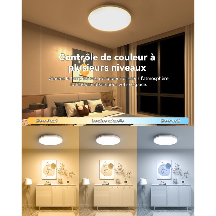 Plafonnier LED RGB 33W Ø40cm - Dimmable IP44 - Jusqu'à -33% sur l'Outlet